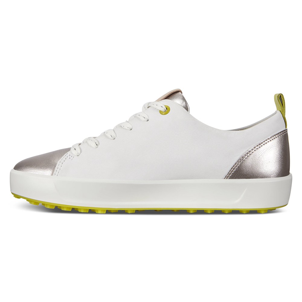 Womens Golf Shoes - ECCO Soft - White - 3457OBKNE